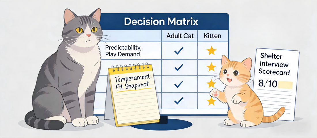 Adult Cat vs Kitten: A Cat-First Decision Guide (Temperament Fit + Shelter Questions)