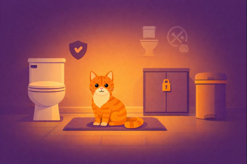 Bathroom Safety for Cats: Toilet Water, Cleaners, Doors & Hidden Swallowables