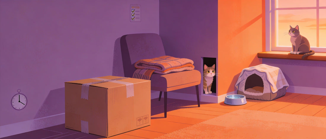 Cat Stress After a Household Change: Signs to Watch, Litter Box Red Flags, and a 30-Day Calm Plan