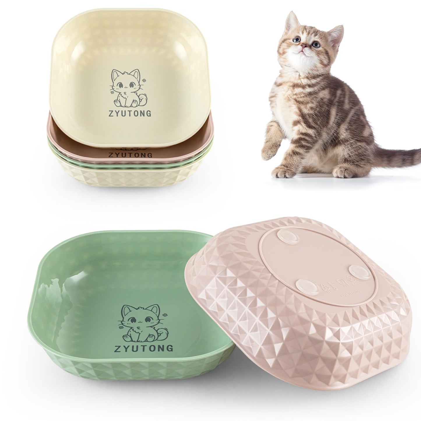 6-Pack Cat Food Bowls, Small Plates for Indoor Cats