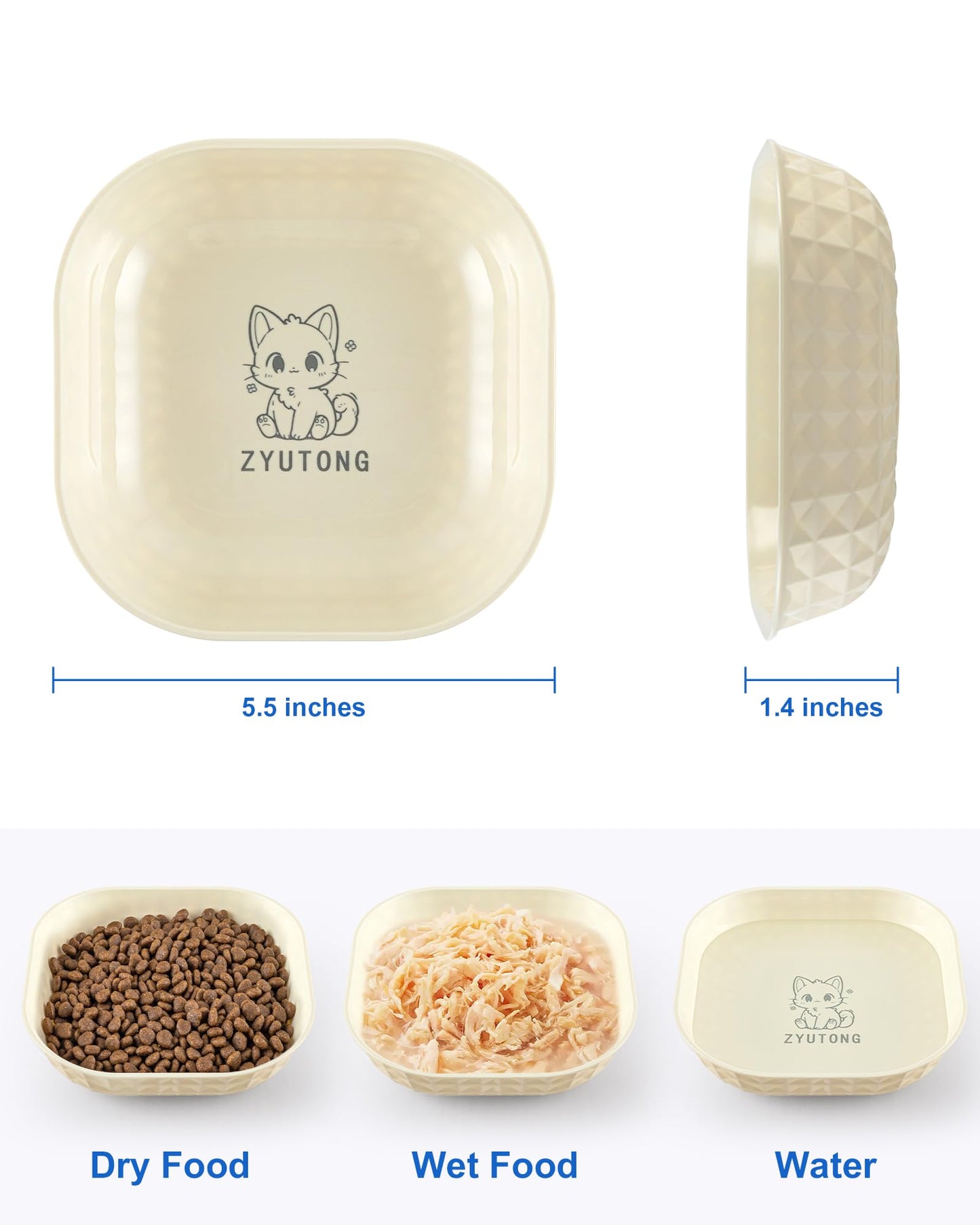 6-Pack Cat Food Bowls, Small Plates for Indoor Cats