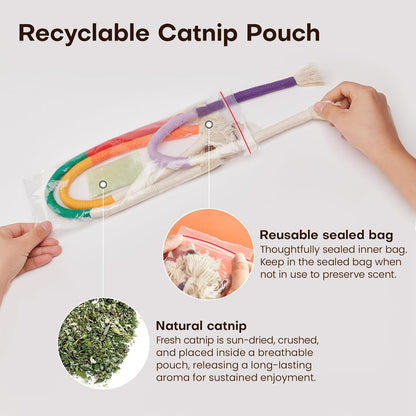 Cat Toys Chew Ropes with Refillable Natural Catnip