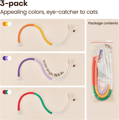 Cat Toys Chew Ropes with Refillable Natural Catnip