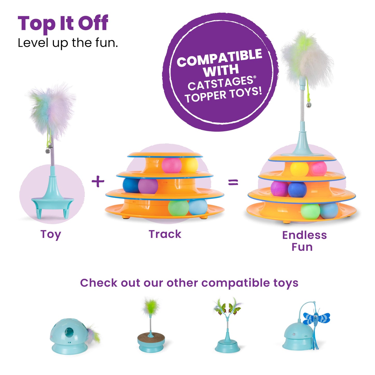 Catstages Tower of Tracks 3-Level Cat Track Toy