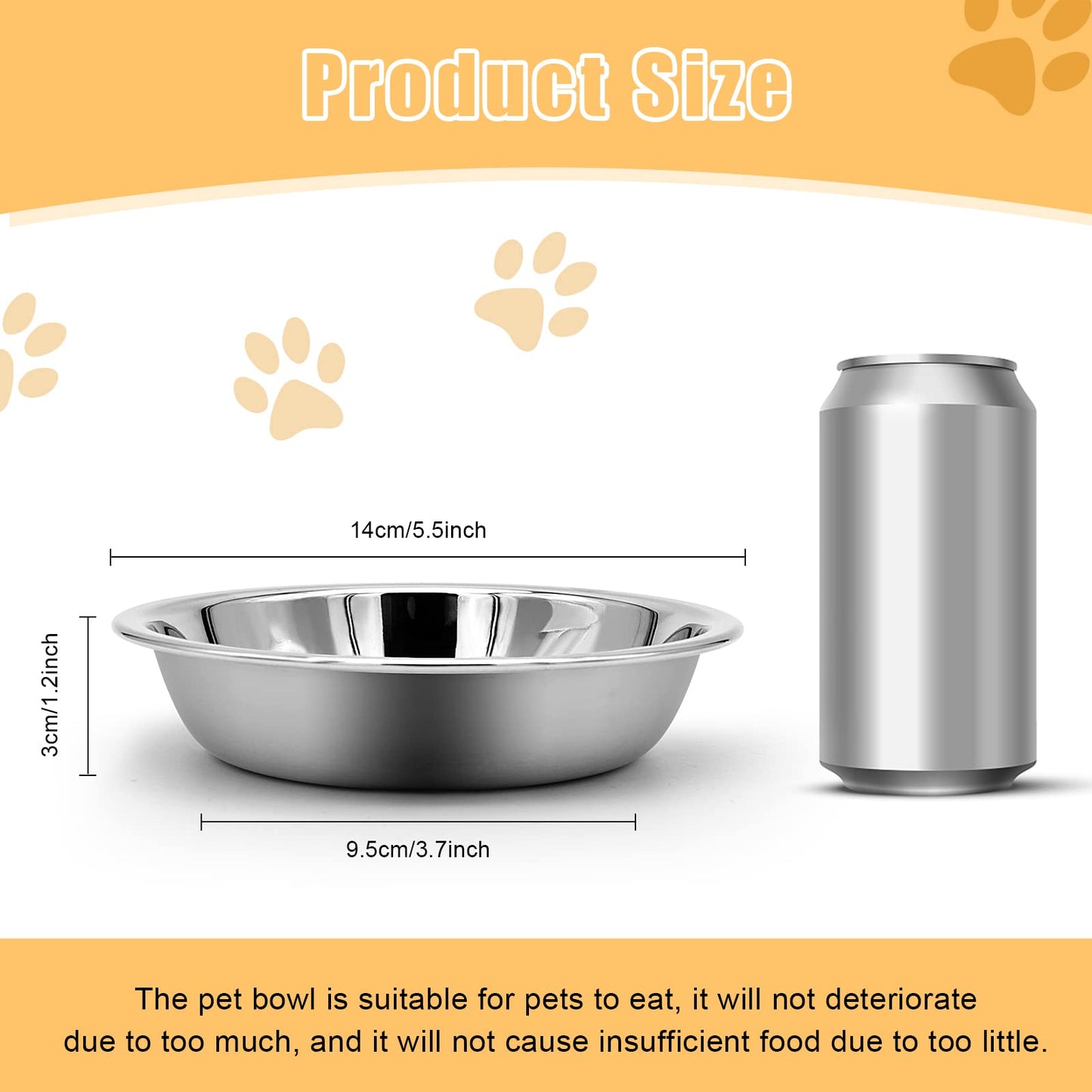5 PCS Stainless Steel Cat Bowl