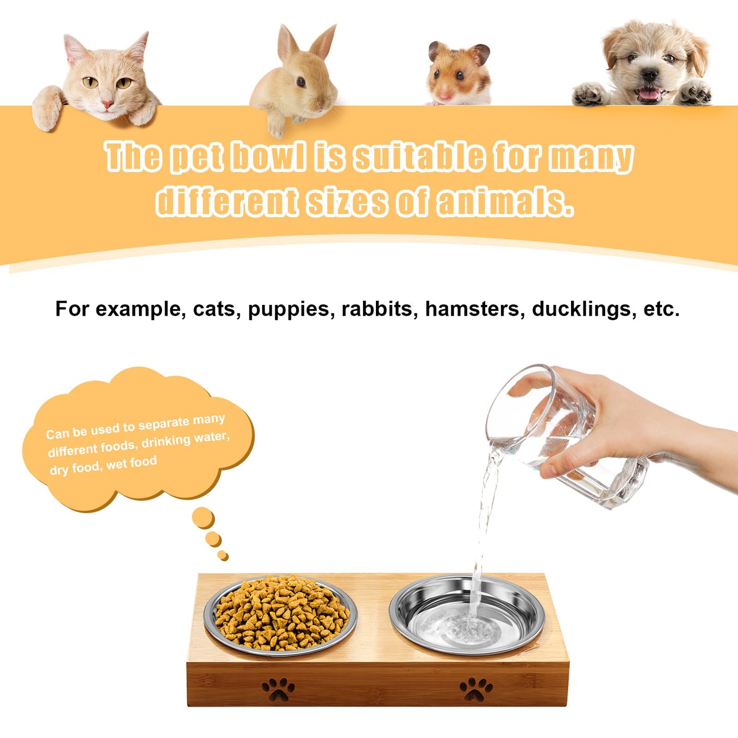 5 PCS Stainless Steel Cat Bowl