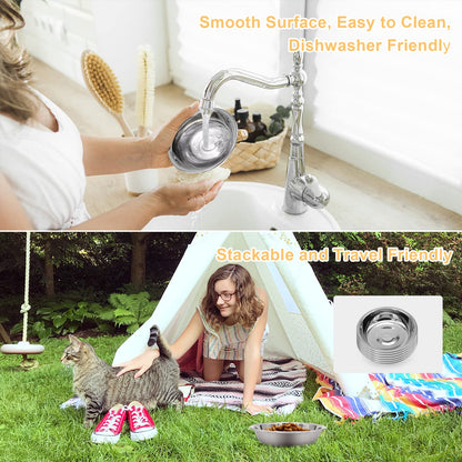 5 PCS Stainless Steel Cat Bowl