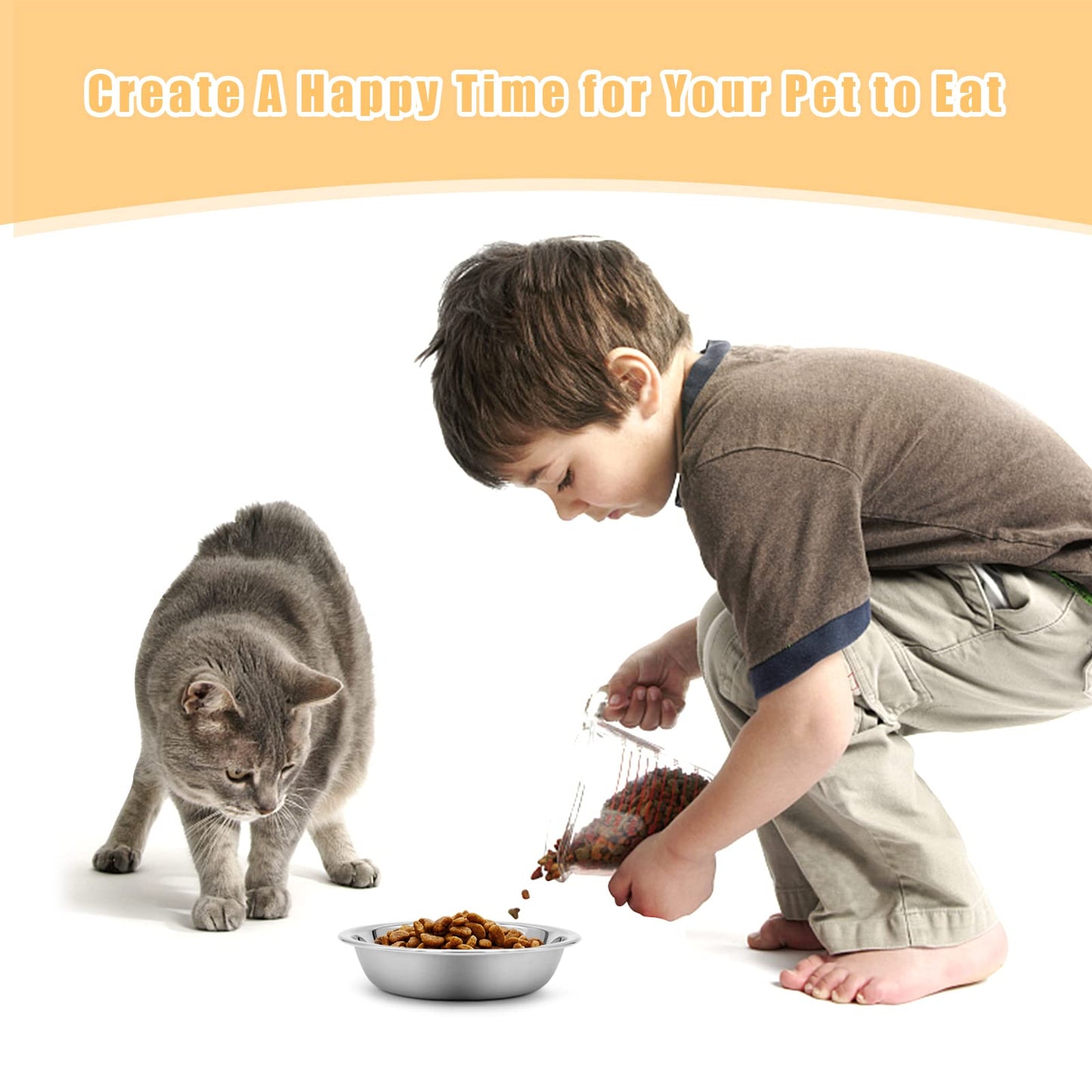 5 PCS Stainless Steel Cat Bowl